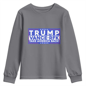 Trump Vance RFK 2024 Youth Sweatshirt Trump Won Kennedy Take America Back TS09 Charcoal Print Your Wear
