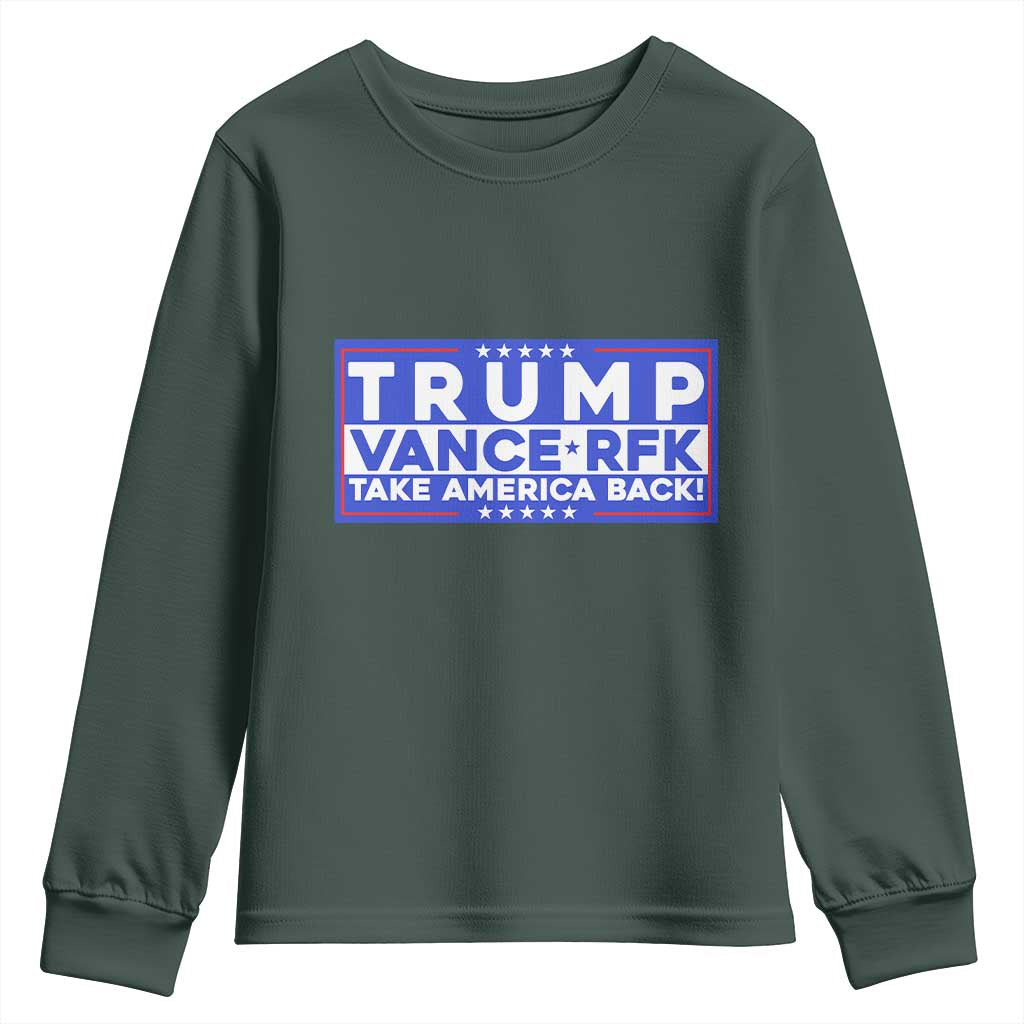 Trump Vance RFK 2024 Youth Sweatshirt Trump Won Kennedy Take America Back TS09 Dark Forest Green Print Your Wear