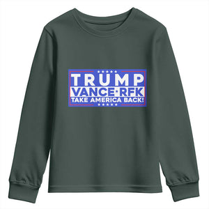 Trump Vance RFK 2024 Youth Sweatshirt Trump Won Kennedy Take America Back TS09 Dark Forest Green Print Your Wear