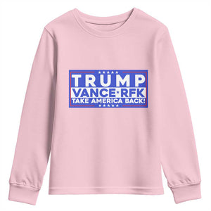 Trump Vance RFK 2024 Youth Sweatshirt Trump Won Kennedy Take America Back TS09 Light Pink Print Your Wear