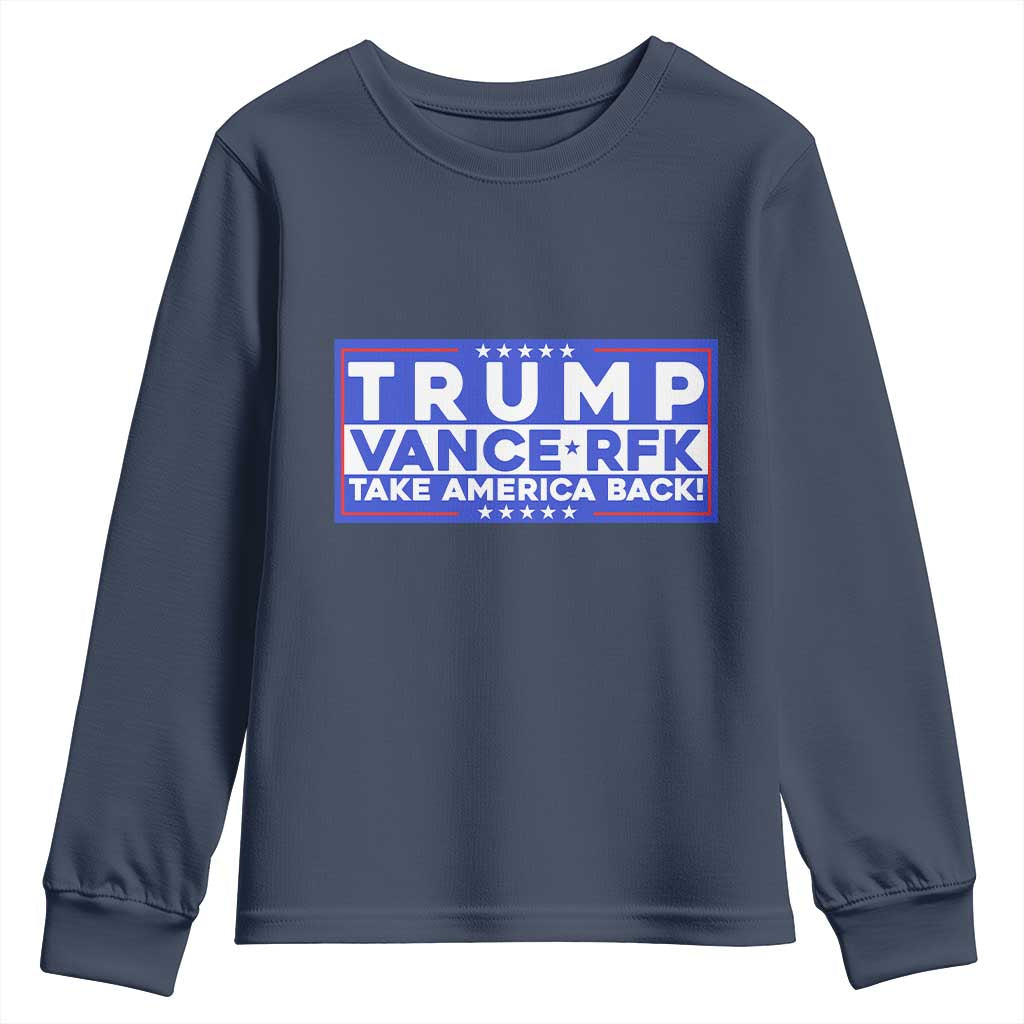 Trump Vance RFK 2024 Youth Sweatshirt Trump Won Kennedy Take America Back TS09 Navy Print Your Wear