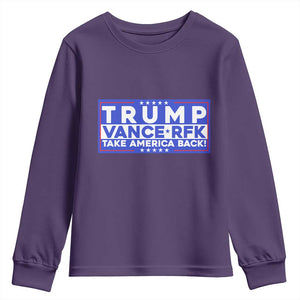 Trump Vance RFK 2024 Youth Sweatshirt Trump Won Kennedy Take America Back TS09 Purple Print Your Wear