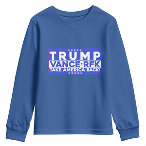 Trump Vance RFK 2024 Youth Sweatshirt Trump Won Kennedy Take America Back TS09 Royal Blue Print Your Wear
