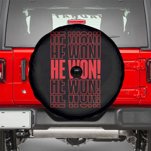 Trump US President He Won 2024 Spare Tire Cover TS09 Black Print Your Wear