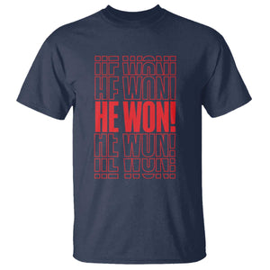 Trump US President He Won 2024 T Shirt TS09 Navy Print Your Wear