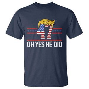 Trump Won 2024 T Shirt Oh Yes He Did 47th US President TS09 Navy Print Your Wear
