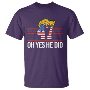 Trump Won 2024 T Shirt Oh Yes He Did 47th US President TS09 Purple Print Your Wear