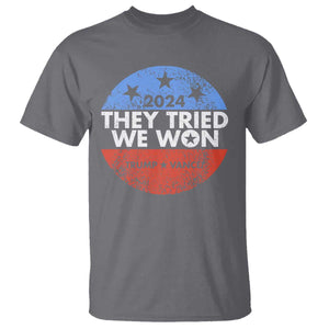 Trump Won 2024 T Shirt They Tried We Won US President TS09 Charcoal Print Your Wear