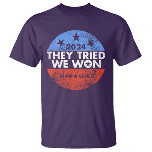 Trump Won 2024 T Shirt They Tried We Won US President TS09 Purple Print Your Wear