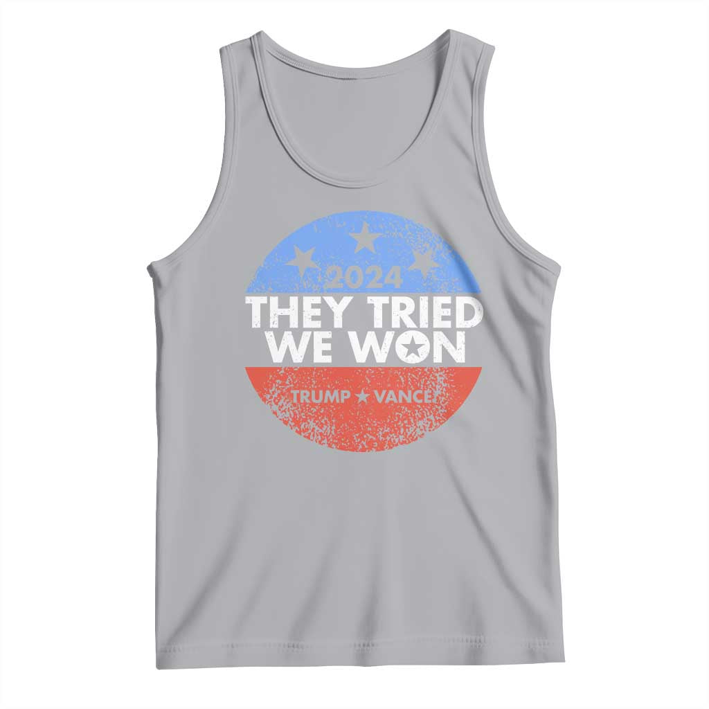 Trump Won 2024 Tank Top They Tried We Won US President TS09 Athletic Heather Print Your Wear