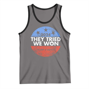 Trump Won 2024 Tank Top They Tried We Won US President TS09 Deep Heather Black Print Your Wear