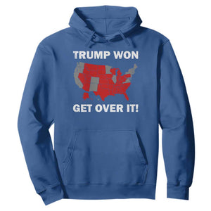 Trump Won 2024 Hoodie Trump Election Map 2024 Get Over It TS09 Royal Blue Print Your Wear