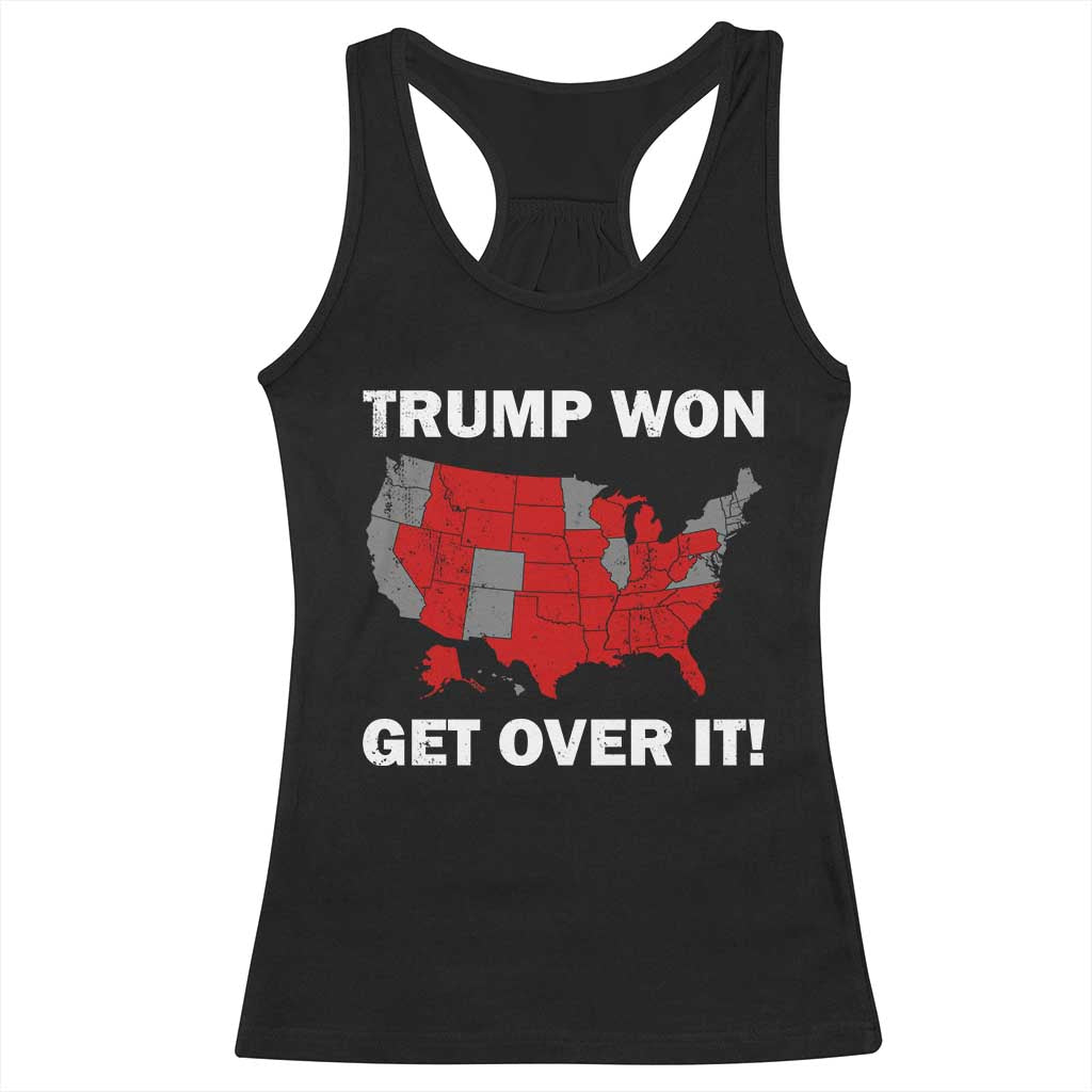 Trump Won 2024 Racerback Tank Top Trump Election Map 2024 Get Over It TS09 Black Print Your Wear