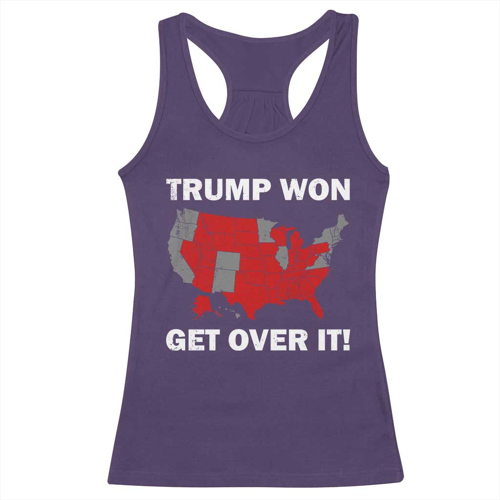 Trump Won 2024 Racerback Tank Top Trump Election Map 2024 Get Over It TS09 Purple Print Your Wear