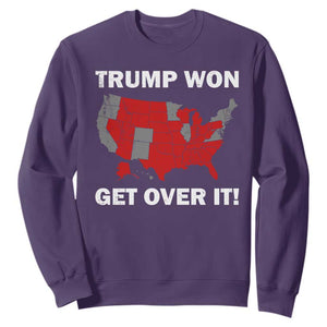 Trump Won 2024 Sweatshirt Trump Election Map 2024 Get Over It TS09 Purple Print Your Wear