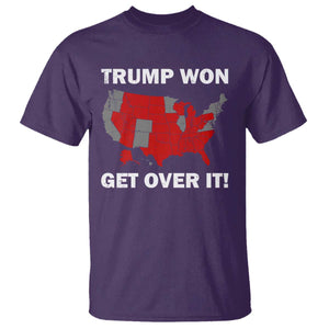 Trump Won 2024 T Shirt Trump Election Map 2024 Get Over It TS09 Purple Print Your Wear