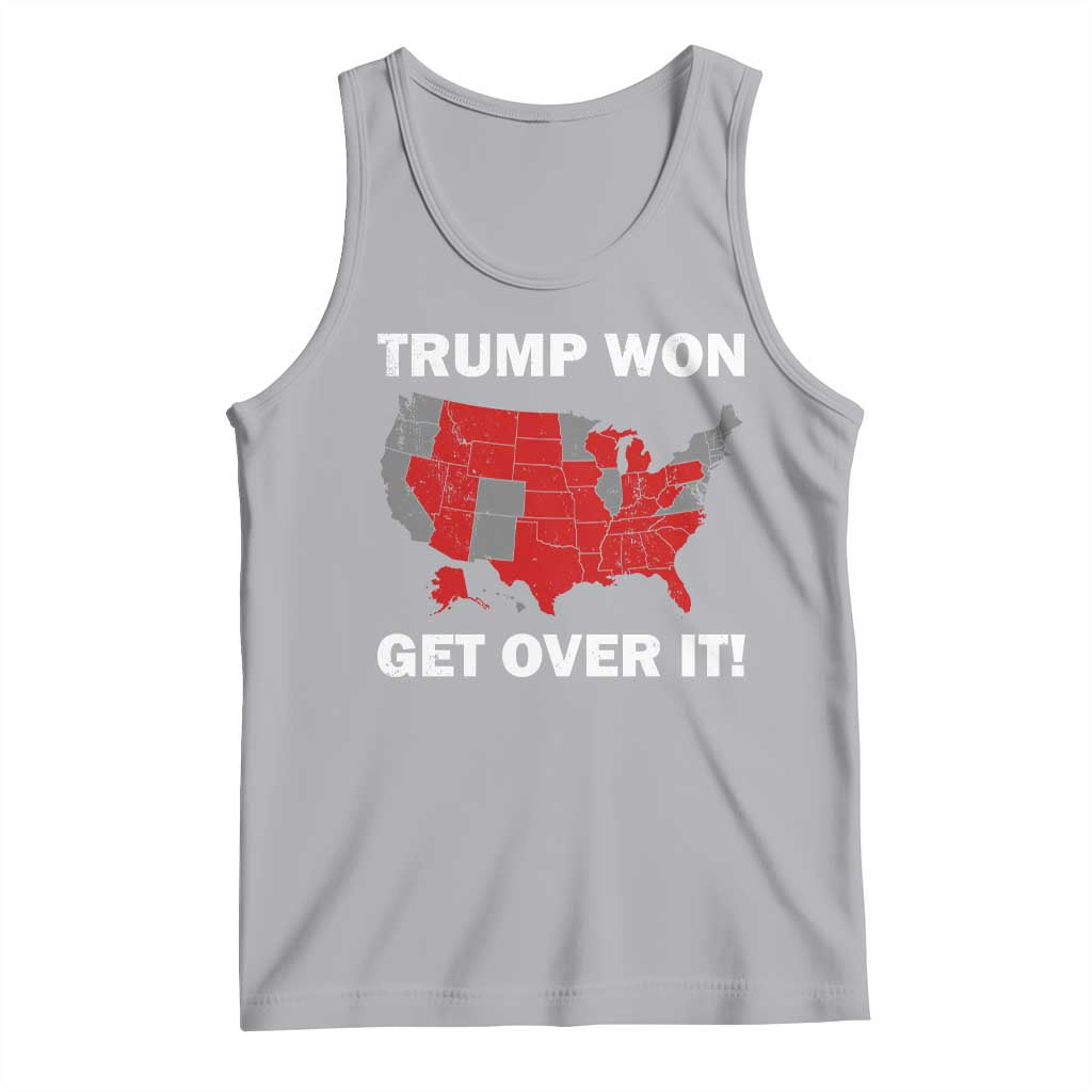 Trump Won 2024 Tank Top Trump Election Map 2024 Get Over It TS09 Athletic Heather Print Your Wear