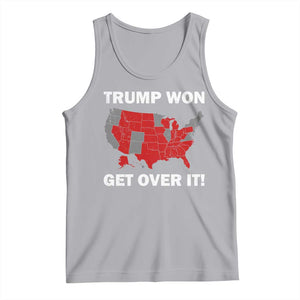 Trump Won 2024 Tank Top Trump Election Map 2024 Get Over It TS09 Athletic Heather Print Your Wear