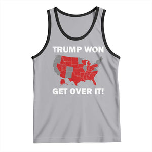 Trump Won 2024 Tank Top Trump Election Map 2024 Get Over It TS09 Athletic Heather Black Print Your Wear