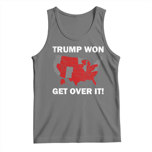 Trump Won 2024 Tank Top Trump Election Map 2024 Get Over It TS09 Black Heather Print Your Wear
