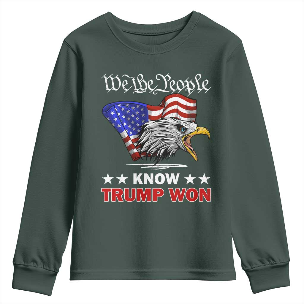 We The People Know Trump Won 2024 Youth Sweatshirt TS09 Dark Forest Green Print Your Wear