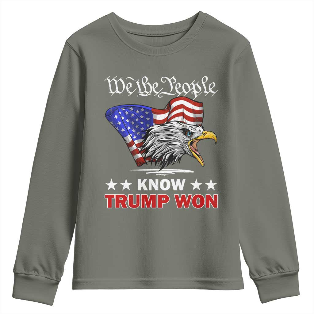 We The People Know Trump Won 2024 Youth Sweatshirt TS09 Military Green Print Your Wear