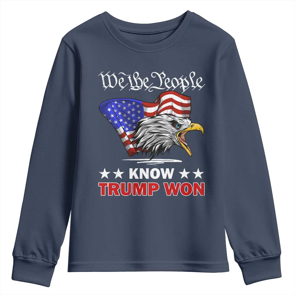 We The People Know Trump Won 2024 Youth Sweatshirt TS09 Navy Print Your Wear