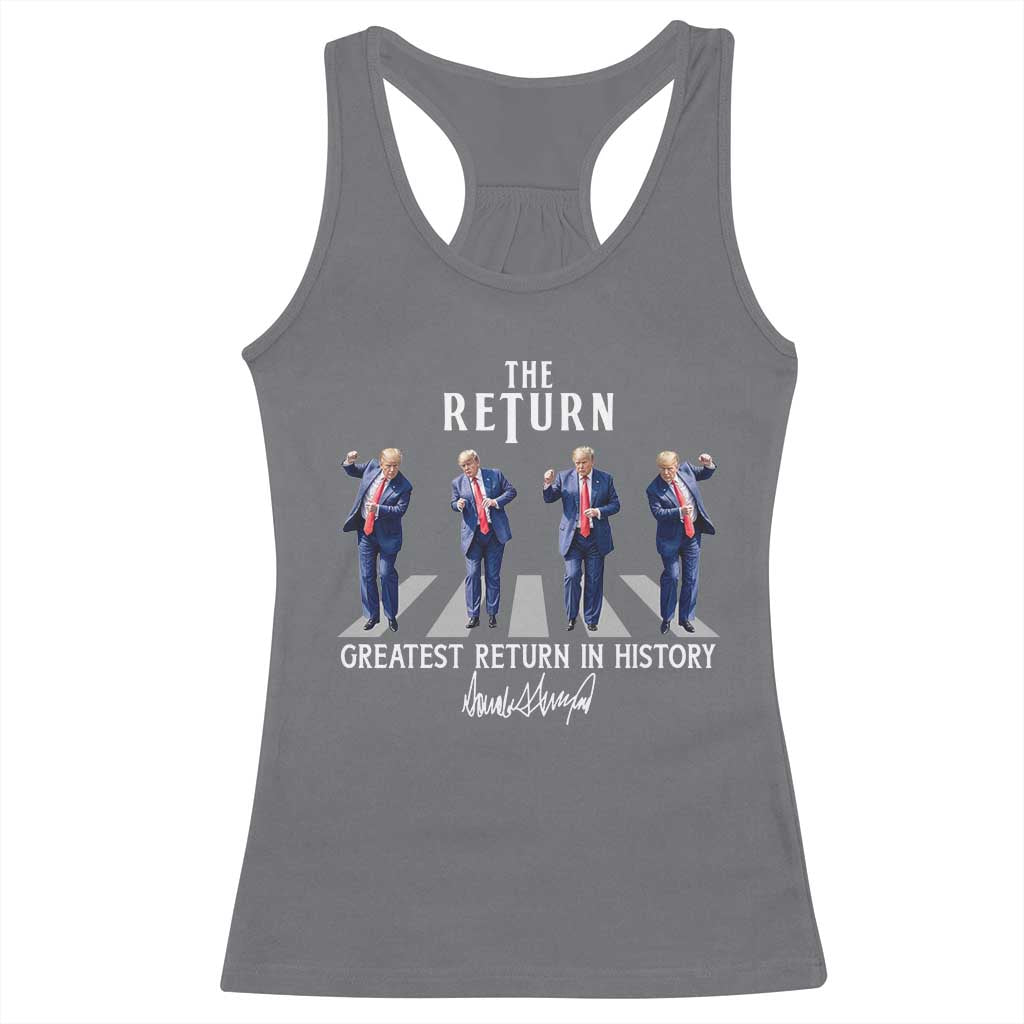 Trump Won 2024 Racerback Tank Top The Return Trump Funny Dancing TS09 Charcoal Print Your Wear
