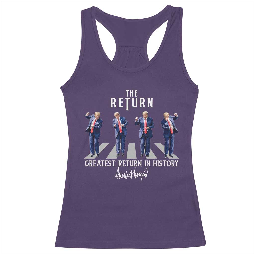 Trump Won 2024 Racerback Tank Top The Return Trump Funny Dancing TS09 Purple Print Your Wear