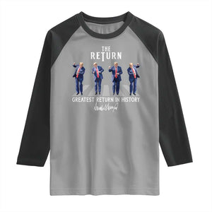 Trump Won 2024 Raglan Shirt The Return Trump Funny Dancing TS09 Sport Gray Black Print Your Wear