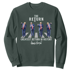 Trump Won 2024 Sweatshirt The Return Trump Funny Dancing TS09 Dark Forest Green Print Your Wear