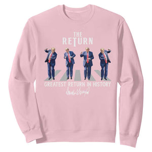 Trump Won 2024 Sweatshirt The Return Trump Funny Dancing TS09 Light Pink Print Your Wear