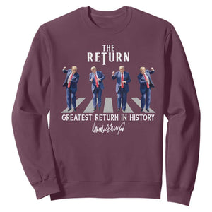 Trump Won 2024 Sweatshirt The Return Trump Funny Dancing TS09 Maroon Print Your Wear
