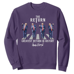 Trump Won 2024 Sweatshirt The Return Trump Funny Dancing TS09 Purple Print Your Wear