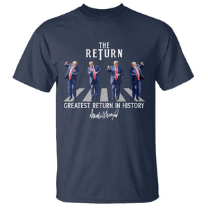 Trump Won 2024 T Shirt The Return Trump Funny Dancing TS09 Navy Print Your Wear