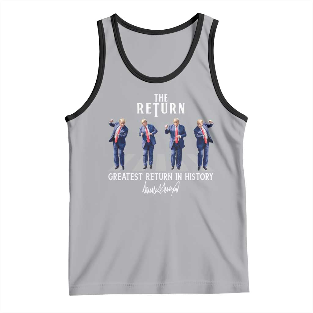 Trump Won 2024 Tank Top The Return Trump Funny Dancing TS09 Athletic Heather Black Print Your Wear