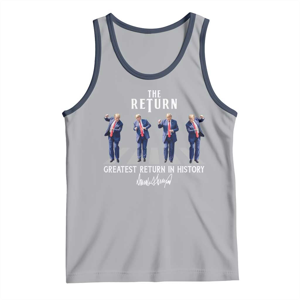 Trump Won 2024 Tank Top The Return Trump Funny Dancing TS09 Athletic Heather Navy Print Your Wear