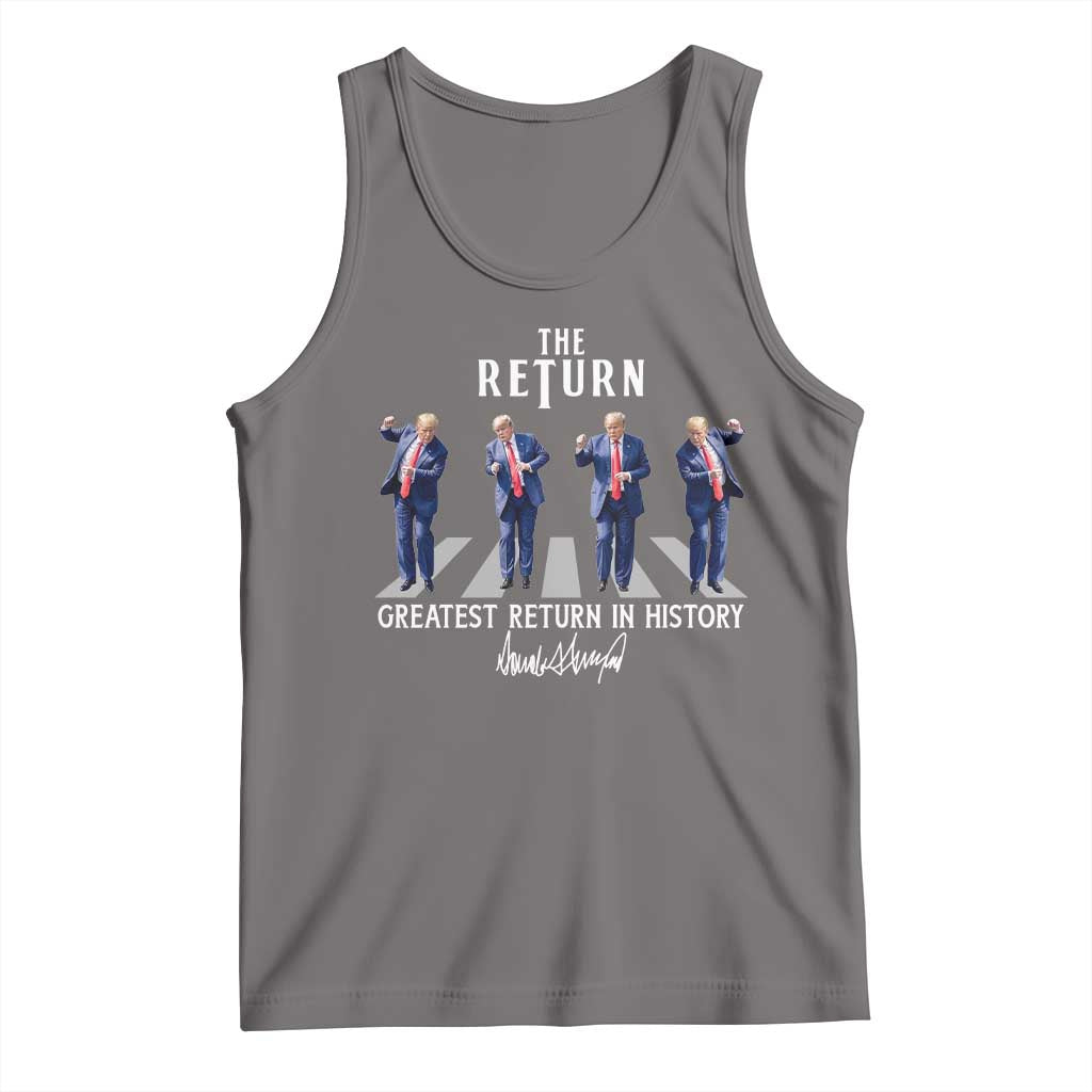 Trump Won 2024 Tank Top The Return Trump Funny Dancing TS09 Deep Heather Print Your Wear