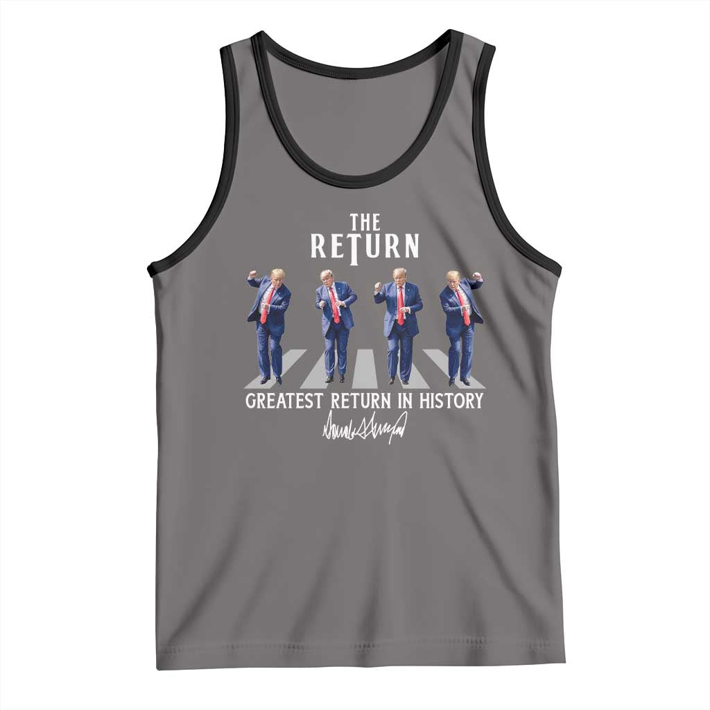 Trump Won 2024 Tank Top The Return Trump Funny Dancing TS09 Deep Heather Black Print Your Wear