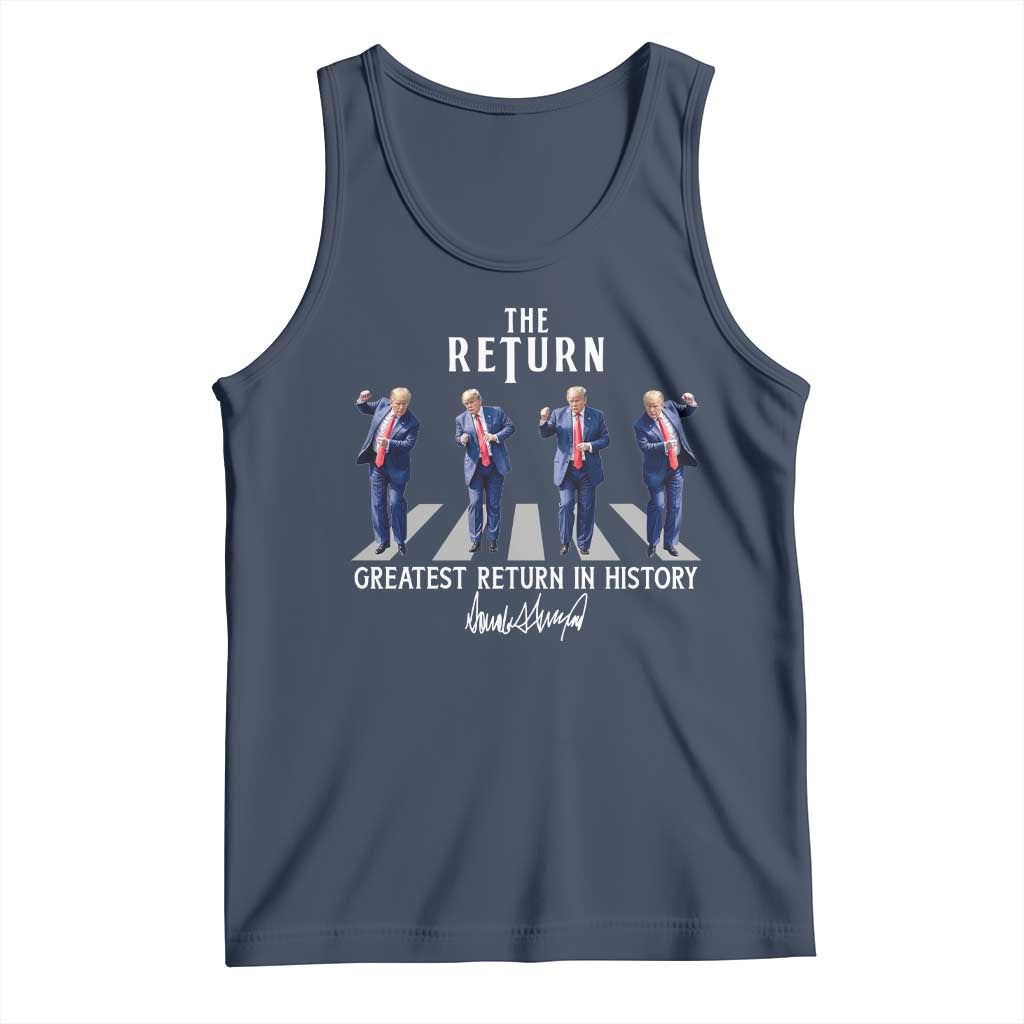 Trump Won 2024 Tank Top The Return Trump Funny Dancing TS09 Navy Print Your Wear