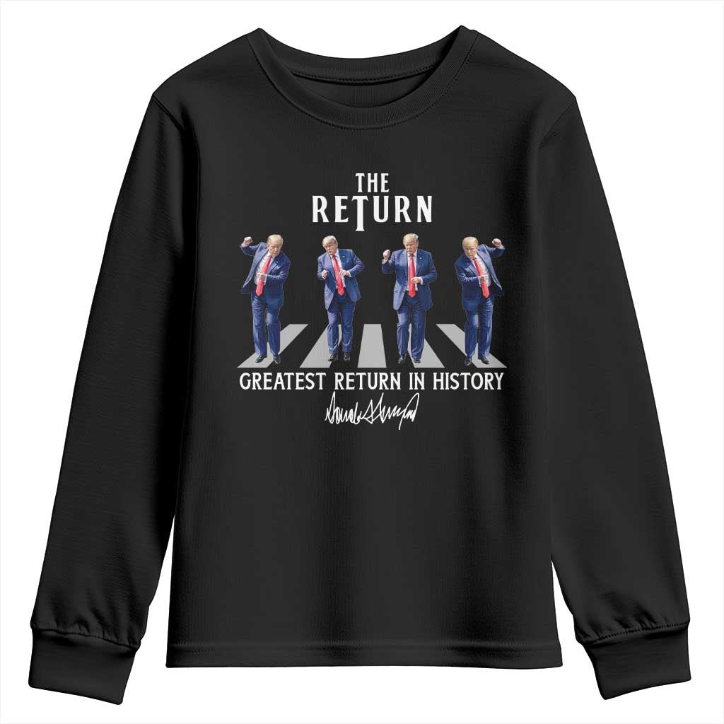 Trump Won 2024 Youth Sweatshirt The Return Trump Funny Dancing TS09 Black Print Your Wear