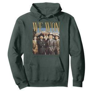 Trump Won 2024 Hoodie We Won Trump Team Cowboy TS09 Dark Forest Green Print Your Wear