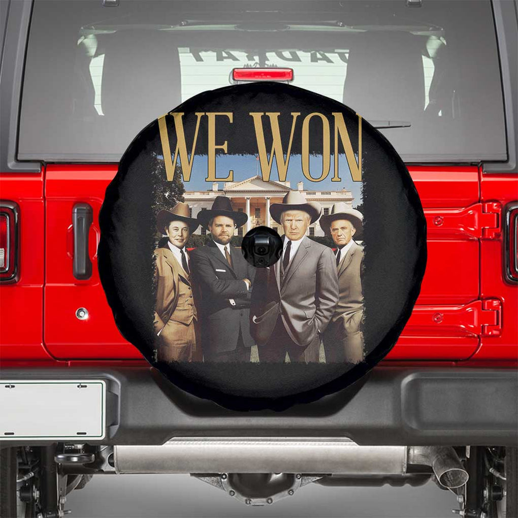 Trump Won 2024 Spare Tire Cover We Won Trump Team Cowboy TS09 Black Print Your Wear
