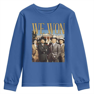 Trump Won 2024 Youth Sweatshirt We Won Trump Team Cowboy TS09 Royal Blue Print Your Wear