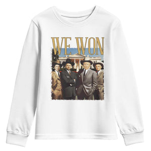 Trump Won 2024 Youth Sweatshirt We Won Trump Team Cowboy TS09 White Print Your Wear