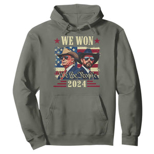 Trump Vance Cowboy We Won 2024 Hoodie TS09 Military Green Print Your Wear