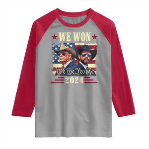 Trump Vance Cowboy We Won 2024 Raglan Shirt TS09 Sport Gray Red Print Your Wear