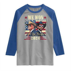 Trump Vance Cowboy We Won 2024 Raglan Shirt TS09 Sport Gray Royal Print Your Wear