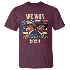 Trump Vance Cowboy We Won 2024 T Shirt TS09 Maroon Print Your Wear