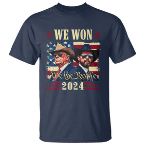 Trump Vance Cowboy We Won 2024 T Shirt TS09 Navy Print Your Wear